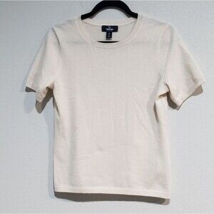 LAND’S END, Cream 100% Cashmere Pullover Sweater Size S